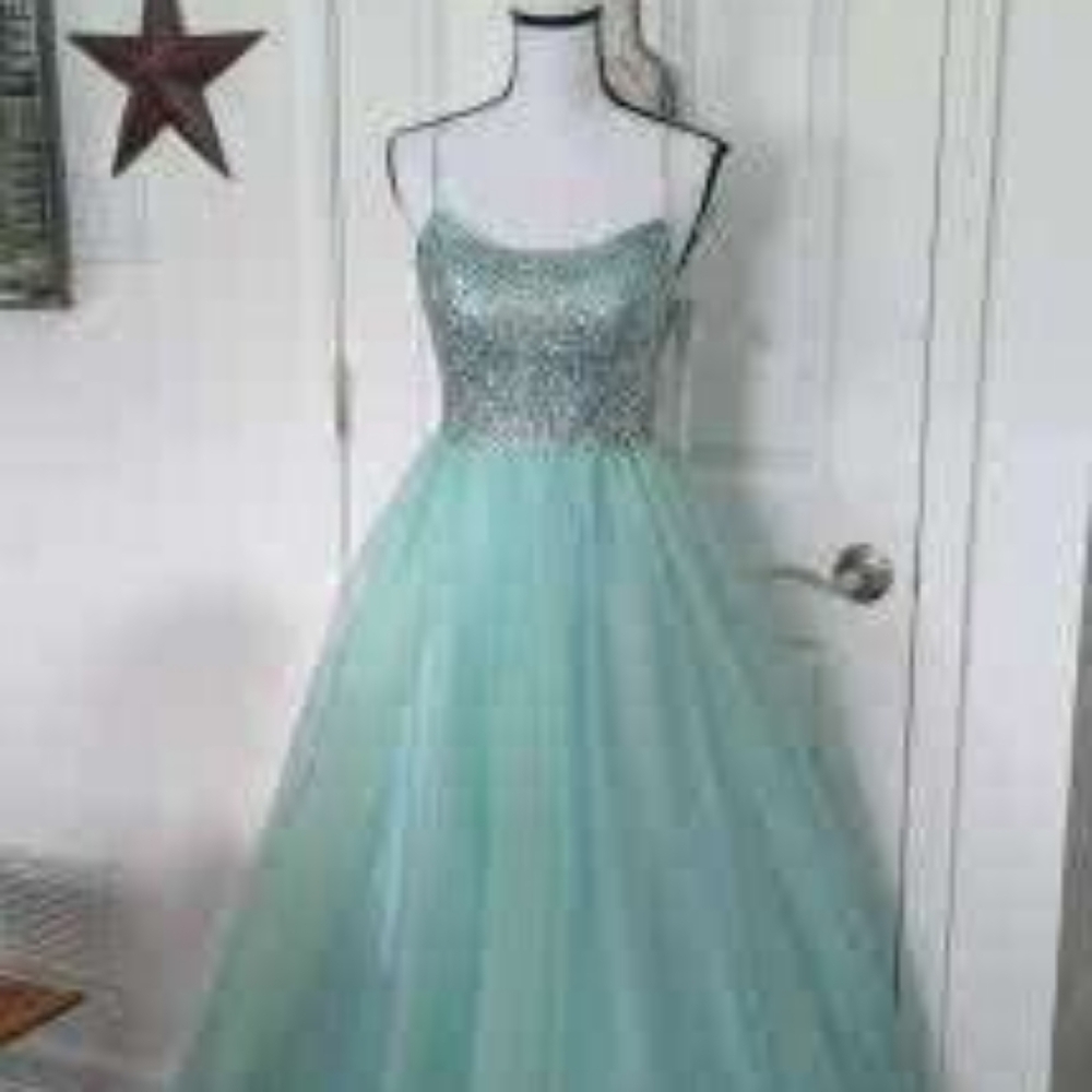 Mint Green Dress with Embellished Bodice